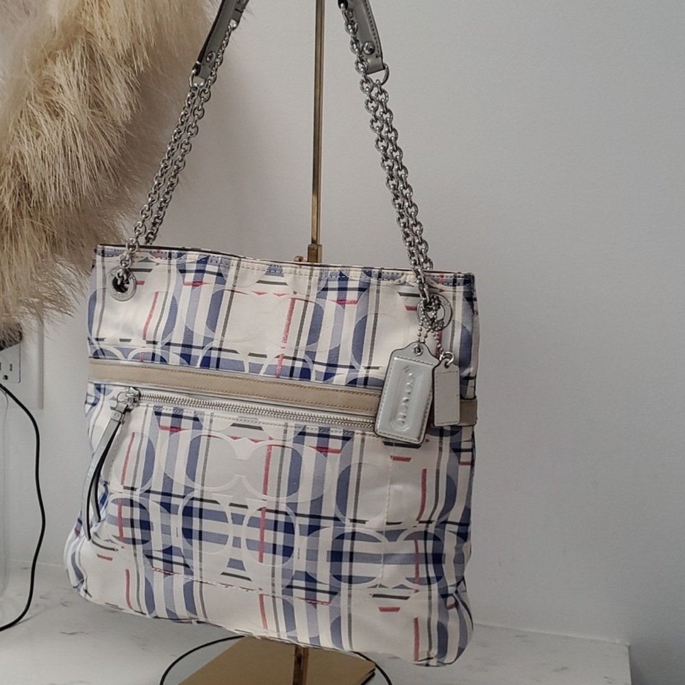 Coach Plaid Tote Bag